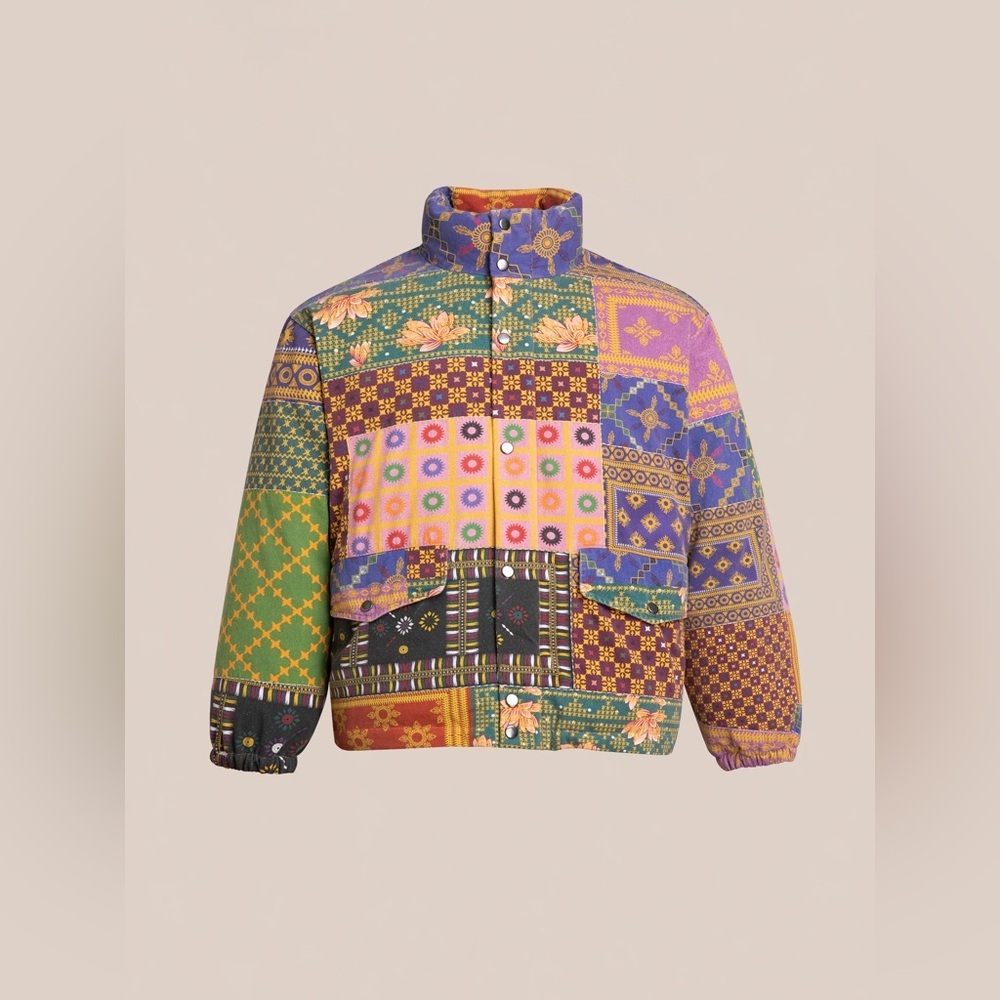 Free People Found Ayubia Printed Tapestry Patchwork Puffer Jacket  XL NWT - Picture 5 of 12
